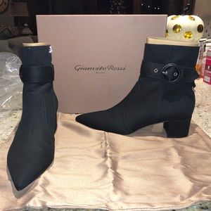 Gianvito Rossi Canvas Pointed-Toe Ankle Boot